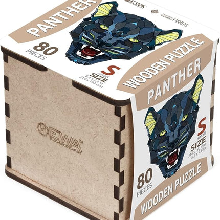EWA Home Décor – Panther Small 80 Pieces – Wooden Jigsaw Puzzle for Adults – Perfect for Artistic Home Decoration and Mindful Relaxation