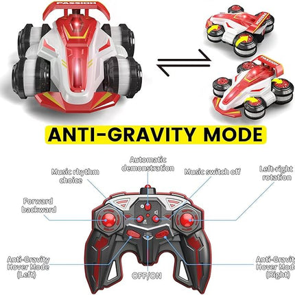 Upgraded Remote Control Car 360° Spins RC Car 2- in-1 Anti-Gravity RC Racer Wheelie Drift Stunt Car with Lights&Music Birthday Gifts Toys for 6 7 8 9 10 11 12 Year Old Boys