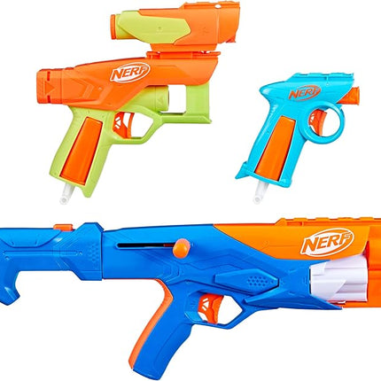 Nerf N Series Gear Up Pack, 3X Blasters, 18 Nerf N1 Darts, Kids Gifts, Outdoor Games, Ages 8+
