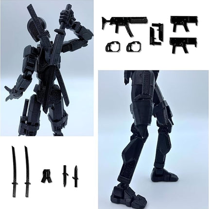 Pre-Assembly 3D Printed 5.54'' Stick 13 Action Figure, Multi-Jointed Tian13, Articulated T13 Desktop Decoration,12 in 1 d13 Accessories, Best Birthday Festival Gift