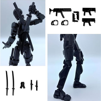 Assembed 3D Printed 5.54'' Stick 13 Action Figure, Multi-Jointed Titan13, Articulated T13 Desktop Decoration,12 in 1 T13 Accessories Best Birthday Festival Gift