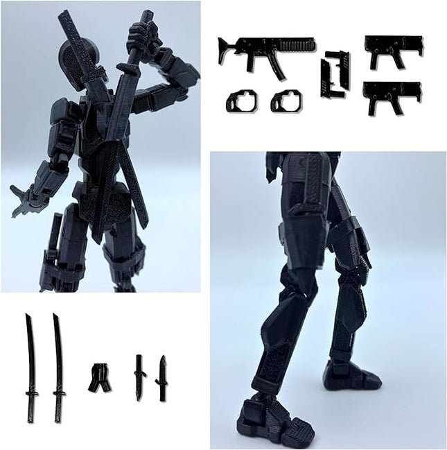 Assembed 3D Printed 5.54'' Stick 13 Action Figure, Multi-Jointed Titan13, Articulated T13 Desktop Decoration,12 in 1 T13 Accessories Best Birthday Festival Gift