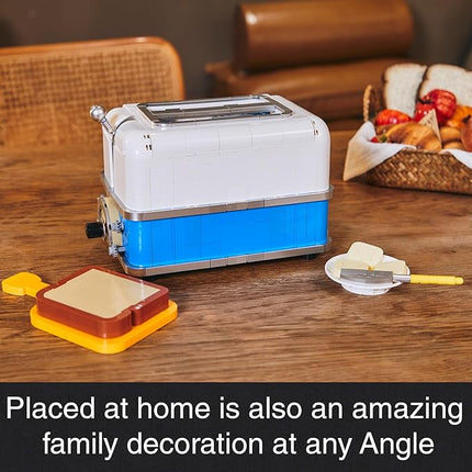 Retro Toaster Building Set for Adult, Vintage Toaster Building Kit, Nostalgic Gift for Fans of Retro Toaster and Retro Décor, Toaster Building Bricks Model Compatible with Lego