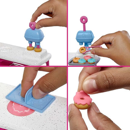 Barbie It Takes Two Baking Set with Malibu Doll and 18 Accessories Including Modelling Dough 3 Colours and Moulds, Children's Toy, from 3 Years, HJY19