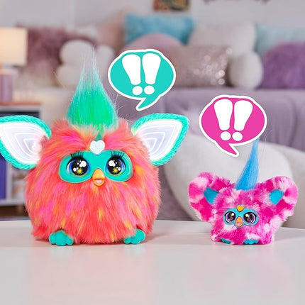 Furby Furblets Dah-Tee Mini Friend, 45+ Sounds, Country Music, Speaks Only Furbish, Electronic Plush Toys for Girls & Boys, Interactive Pets, Pink Polka Dot, Back to School Gifts, Ages 6+