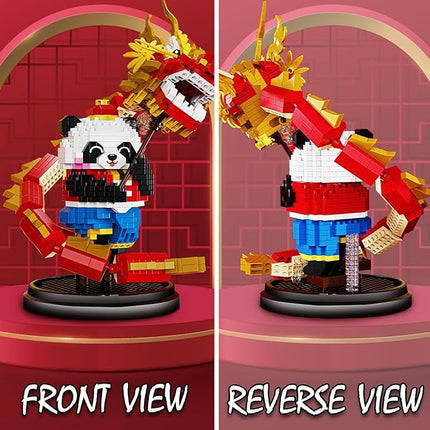 Dargon Dance Panda Building Blocks Set, 1168PCS Micro Mini Building Blocks, Panda Toys for Adults and Kids