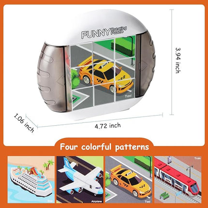 Rotating Puzzle for Kids 3 4 5 6 7 8 Year Old, 4 Puzzles in 1, Toddlers Travel, Car, Airplane, Road Trip Activities, Fine Motor Skills, Fidget, Gift for Boys & Girls Ages 3+ (Transportation)
