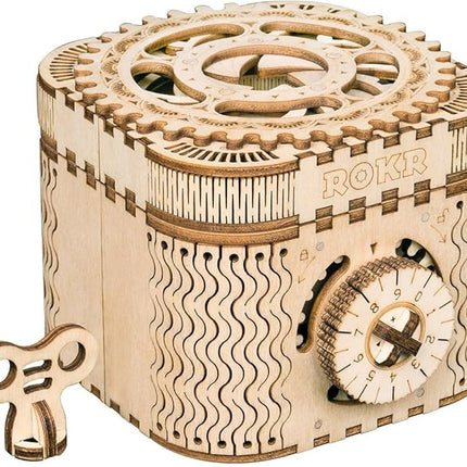 ROKR 3D Wooden Puzzle Mechanical Treasure Box Model DIY Brain Teaser Projects for Adult Age 14+ Birthday Gift Educational Toys Wooden Puzzles for Adults