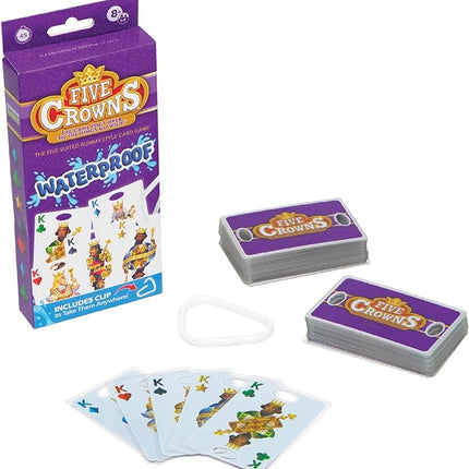 PlayMonster Five Crowns Waterproof Cards Games – Pool, Summer Toys, Pool Games, Family Game Night, The Game isn’t Over Until The Kings Go Wild!, 5 Suited Rummy Style Card Game, Ages 8+