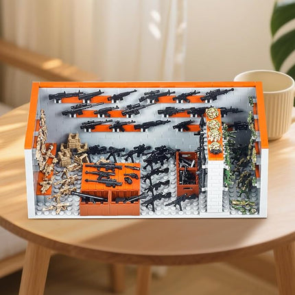 700 Piece Armory Building Set,WW2 Military Base Army Equipment Building Kit,STEM Battle Swat Team Toys,Weapon Pack Military Equipment Gear Sets,Christmas Birthday Gifts for Boys,Teens,Adults