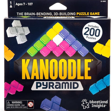 Educational Insights Kanoodle Pyramid - 3D Brain Teaser Puzzles, Single Player Brain Game, Handheld Travel Games for Kids, Challenging Logic Puzzle Games and Gifts for Kids, Teens & Adults Ages 7+