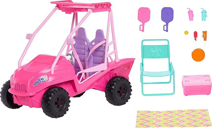 Barbie Mysteries: Beach Detectives Playset with Beach Buggy Toy Car & 10+ Accessories, Including Beach Chair & Towel
