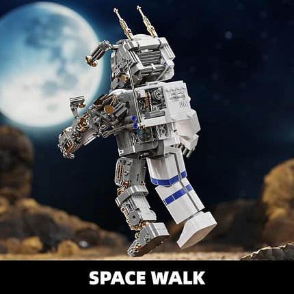 Space Astronaut Building Block Set,860Pcs Spaceman Building Toys with Display Stand, Cool Translucent Design Collection for Home or Office Decor, Birthday Gift for Adults& Boys Age 8-12