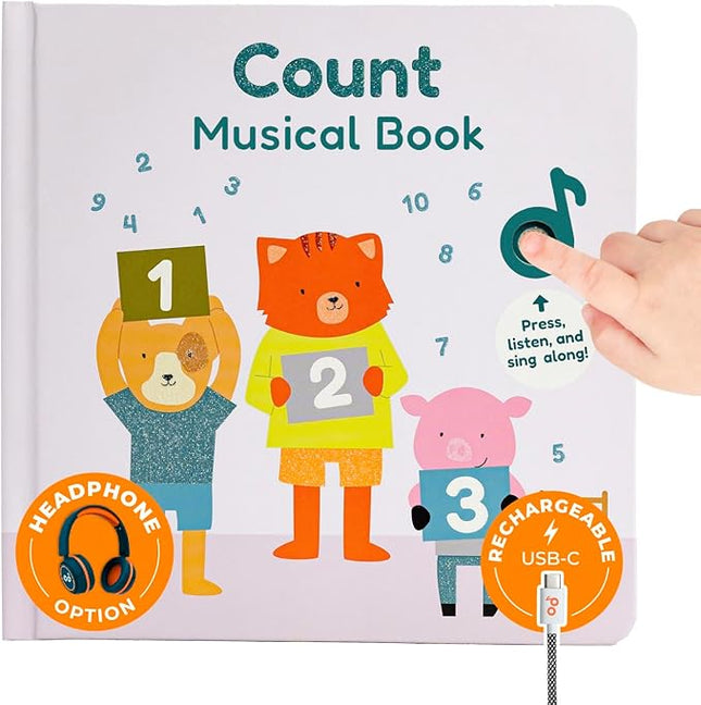 Cali's Books Number Book for Toddlers 1-3 - Learn to Count 1 2 3 Musical Books for Kids, Interactive Talking Baby Sound Book, Educational Song Learning Toys, Singing and Counting Music Toy for Babies
