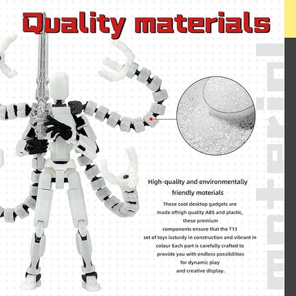 Already Assembled T13 Action Figure Accessories,T13 Multi-Jointed Movable,for Collectors Desktop Decorations t-13 Movability 3D Printed Toys (Blue Noctilucent Blue, 7.2 Inch)