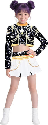 Girls Demon Pop Singer Hunters Costume 3-14 Years Stage Dance Idol Cosplay Outfit, Kids Halloween Costumes