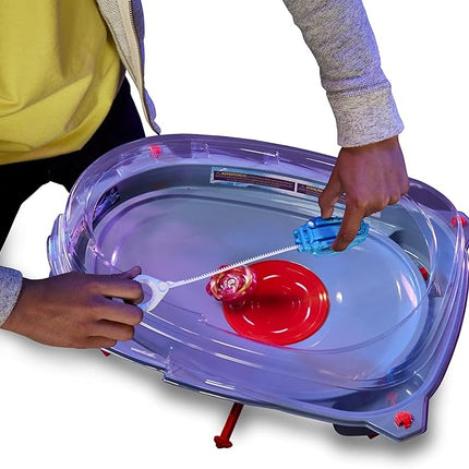 Beyblade Burst Surge Speedstorm Motor Strike Battle Set with Motorized Stadium, 2 Top Toys and 2 Launchers