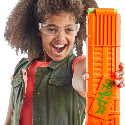Nerf Zombie Corrupter Dart Blaster, 22 Nerf Elite Darts, 18 Dart Clip, Dart Storage, Bolt Action, Outdoor Games, Ages 8+