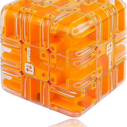Large Labyrinth 3D Puzzle Maze Cube - Engaging Brain Teaser Toy (Orange)