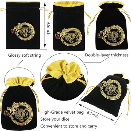 CiaraQ Polyhedral Dice Set - DND Role Playing Dice for Dungeons and Dragons RPG Table Games, Monochrome, 70pcs