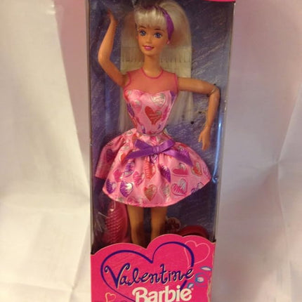 Barbie 1997 Valentine in Pink Dress with Valentines