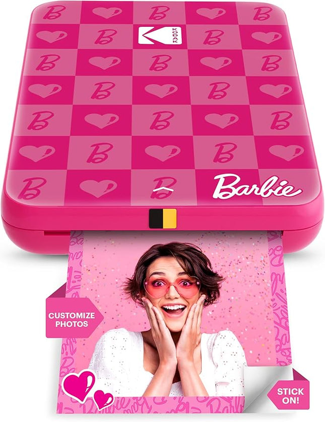 KODAK x Barbie Instant Smartphone Barbie Photo Printer - Portable, Color, Wireless - Zink 2x3” Sticky-Back Photos - Print from iOS & Android Devices with Fun Editing App - Iconic Style