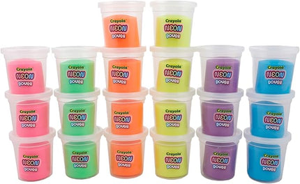 Crayola Neon Dough 20-Pack, 3oz Each - Halloween Party Favors, Classroom Party Favors, Halloween Toys; Non-Toxic, Allergen-Friendly Special Effects Dough with Easy-Carry Handle