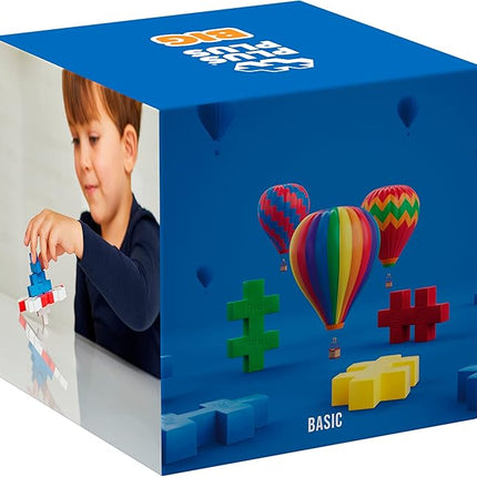 PLUS PLUS BIG - Open Play Set - 100 Piece - Basic Color Mix, Construction Building Stem Toy, Interlocking Large Puzzle Blocks for Toddlers and Preschool