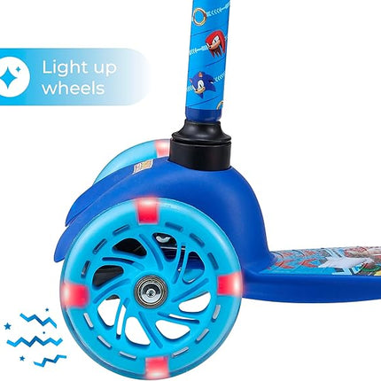 Voyager - Self Balancing Kick Scooter with Light Up Wheels, Extra Wide Deck, 3 Wheel Platform, Foot Activated Brake, 75 lbs Limit, Kids & Toddlers Girls or Boys, for Ages 3 and Up