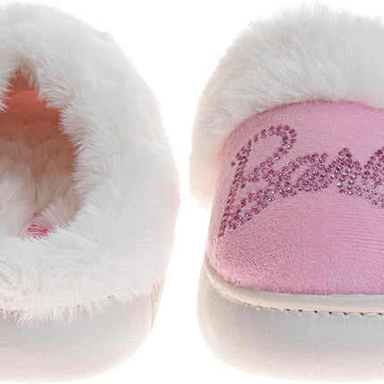 Josmo Barbie Girls Slippers Cozy Fuzzy Plush House Shoes Warm Indoor Outdoor Kids Bedroom Slippers for Little Kid Big Kid Adults