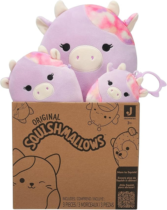 Squishmallows Original Suri Sunset Cow 3-Pack (3.5in, 5in, 8in) – Official Jazwares Plush