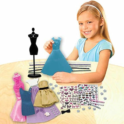 Tara Toys Barbie Be a Real Fashion Designer Classic Set DIY Doll Clothing Kit for Girls with Fabric, Ribbons, Stickers & Sketchbook Creative Fashion Toy for Ages 6+