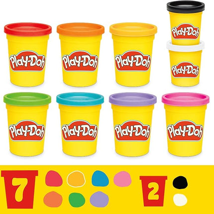 Play-Doh 9 Pack Favorite Color Set, Assorted Colors, 2 & 4 Ounce Modeling Compound Cans, Kids Arts & Crafts, Back to School Gifts & Prizes, Preschool Toys, Ages 2+ (Amazon Exclusive)
