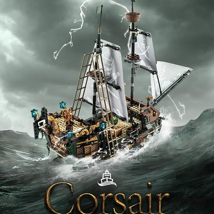 dOvOb Mini Blocks Set Pirates Ship Building Blocks Set, Great Idea Construction Set, Assembly Toy as a Gift for Teens and Adult (1328 PCS)