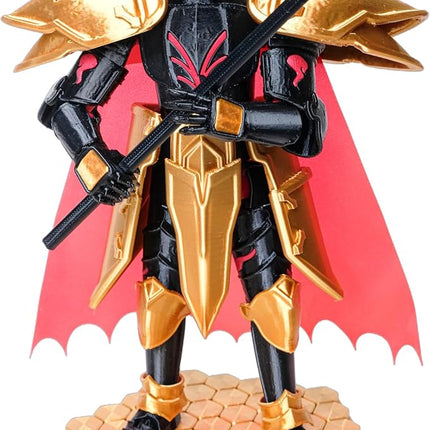 (Assembly Completed) Dummy 13 Titans Action Figure, 9 inches, Strong Magnetic Accessories, 8 in 1, 3D Printed Robot Multi-Jointed Movable, 9 inches Black Knight（Dark Gold）