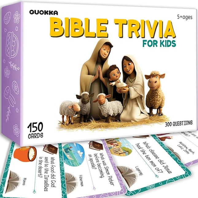 300 Engaging Bible Trivia Card Questions – Fun Bible Games for Kids and Families to Learn About Scripture – Christian Games for Sunday School, Homeschool, and Family Bible Study