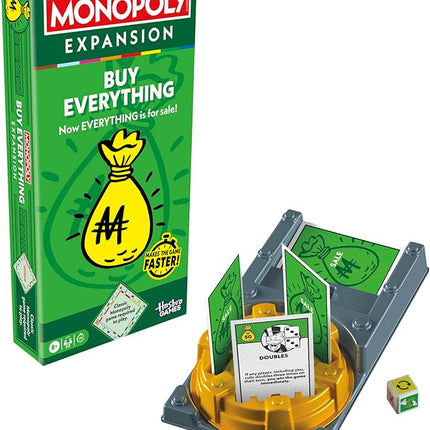 Monopoly Buy Everything Expansion | Add More Fun to Classic Monopoly Game and Play Faster | Ages 8+ | 2-6 Players | 40 Mins. | Family Board Games