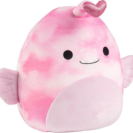 Squishmallow 10" Sy The Pink Angler Fish Plush Toy – Soft Stuffed Animal, Cute Ocean Sea Creature, Collectible Cuddle Buddy for Kids & Adults, Gift for Birthday, Holidays, or Collectors