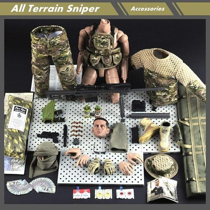 YEIBOBO ! Highly Detail Special Forces 12inch Action Figure SWAT Team (Sniper - All Terrain)