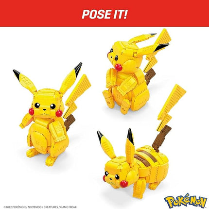 MEGA Pokémon Building Toys Set Jumbo Pikachu with 806 Pieces, Articulated and Poseable, 12 Inches Tall, for Kids