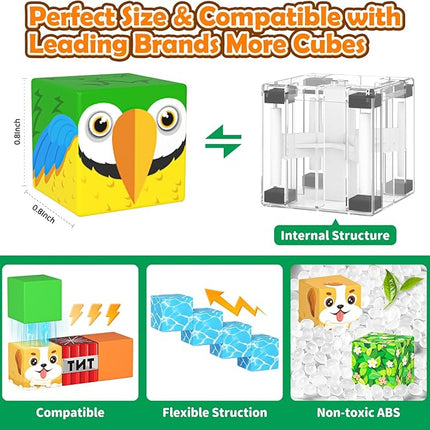 Magnetic Blocks with Forest Animals Toys, Build Mine Magnet World Set, Magnetic Tiles Building for Boys & Girls Age 4-8 5-7, STEM Montessori Sensory Toys for Toddlers Kids Gifts for 3+ Years Old