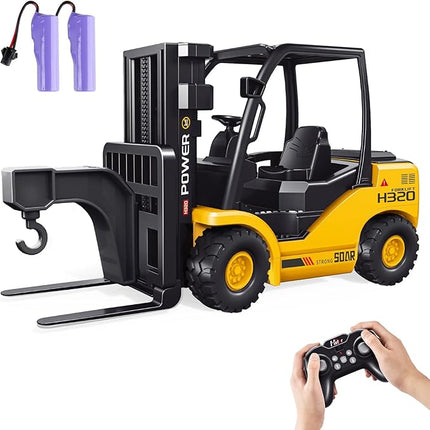 9-Channel Remote Control Forklift Truck – 1:18 Scale Construction Toy, Realistic Lights & Sounds, High-Grip Rubber Tires, Lift & Transport Action, 100-Minute, for Kids & Adults Birthdays