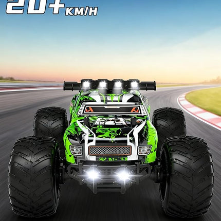 Remote Control Car,RC Cars Toy,High Speed 20 KM/H RC Truck Off-Road with 2 Headlights and 2 Rechargeable Battery,Dinosaur Toys Gift for Adult Boys Kids 4+ Years