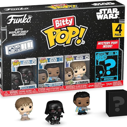 Funko Pop Bitty: Star Wars - Darth Vader, Lando Calrissian, Luke Skywalker and Yoda, & Mystery Chase Figure - (Styles May Vary) and A Surprise Mystery Mini Figure - 0.9 Inch (2.2 Cm)