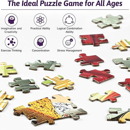 Puzzles for Adults 1000 Piece, Train and Dog Jigsaw Puzzle 1000 Pieces, Train Jigsaw Puzzles with Vintage Steam Train, Countryside Scenery, Cute Dog Great Gift for Family Friends