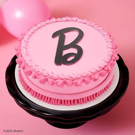 Barbie Cake Toppers | 2 Pack | Large Barbie B and Silhouette Cake Decorations, Pink and Black Ready To Use Toppers, Food Safe