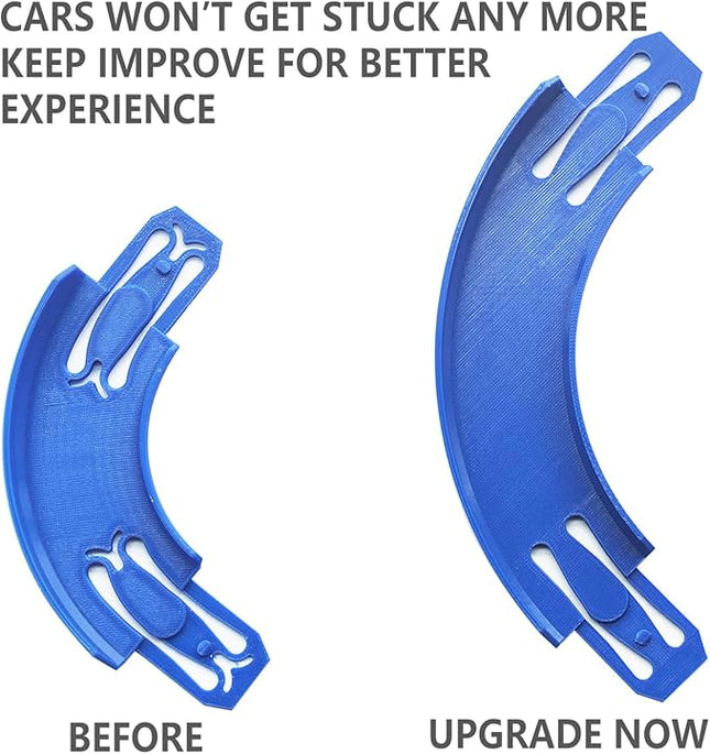 Racetrack Connectors Compatible with Hot Wheels,90 Degree Banked Turn,4 Packs，Upgrade Edition