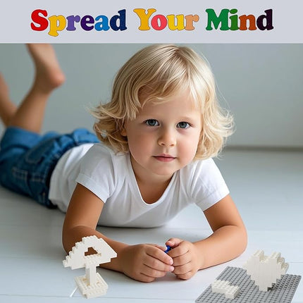 500 Piece Classic Building Bricks and 1 Gray Baseplate, 2x4 Bricks Bulk Creative Building Toys, Blocks Bulk for Kids Ages 6+, White(Samll Bricks, 1.25x0.62x0.47 in)