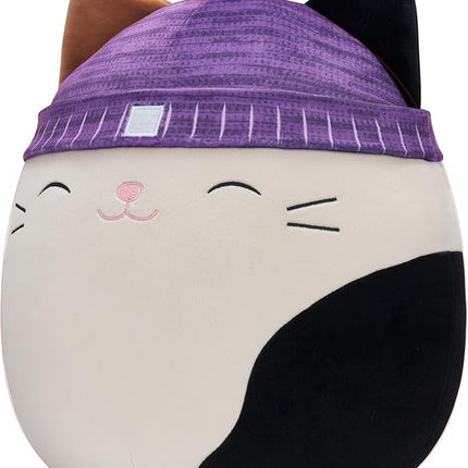 Squishmallows Original 14-Inch Cam Calico Cat with Purple Hat - Large Ultrasoft Official Jazwares Plush