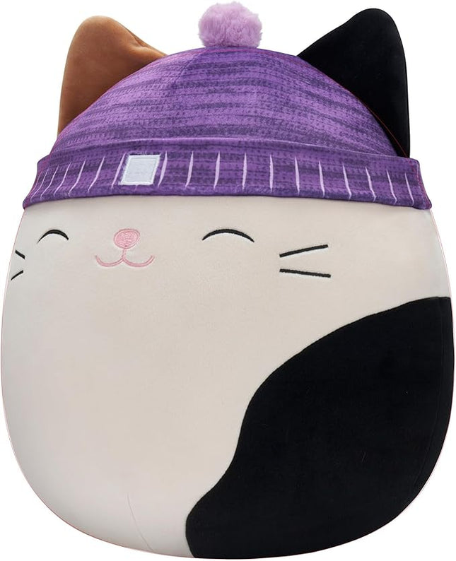 Squishmallows Original 14-Inch Cam Calico Cat with Purple Hat - Large Ultrasoft Official Jazwares Plush